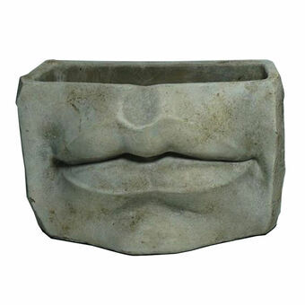 Planter DKD Home Decor Grey Cement Lips (21 x 12 x 12,3 cm)