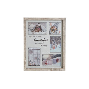 Photo frame DKD Home Decor Beautiful Wood Crystal Natural Aluminium Moutain MDF Wood (31 x 2,5 x 40 cm) (2 Units)