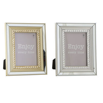 Photo frame DKD Home Decor Crystal Silver Golden PS (21 x 2 x 26 cm) (2 Units)