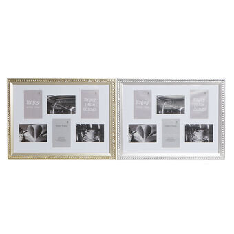 Photo frame DKD Home Decor Bright Crystal Silver Golden Aluminium PS Traditional (53 x 1,5 x 39 cm) (2 Units)