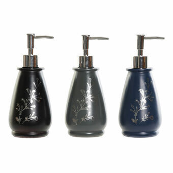 Soap Dispenser DKD Home Decor Black Crystal ABS Shabby Chic Navy Blue Dark grey (3 pcs) (8 x 8 x 19 cm)