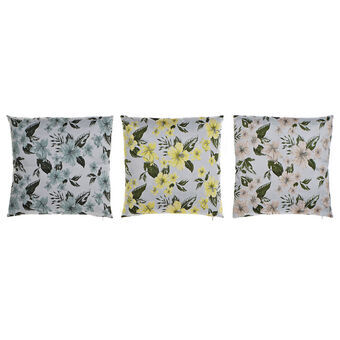 Cushion DKD Home Decor Beige Polyester Aluminium Green Yellow Jacquard Shabby Chic (45 x 10 x 45 cm) (3) (3 Units)