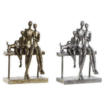 Decorative Figure DKD Home Decor Silver Golden Resin Modern Family (16,5 x 9 x 24 cm) (2 Units)