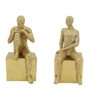 Decorative Figure DKD Home Decor Golden Resin (10 x 11.7 x 21.5 cm) (2 pcs)