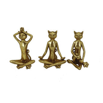 Decorative Figure DKD Home Decor Resin Modern Cat (3 pcs)