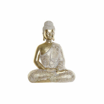 Decorative Figure DKD Home Decor Golden Buddha White Resin (18.5 x 10.5 x 24 cm)