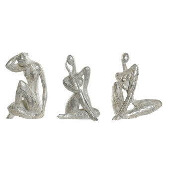 Decorative Figure DKD Home Decor Lady Silver Resin (3 pcs) (16 x 8 x 21 cm)