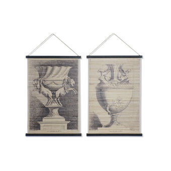 Canvas DKD Home Decor Vase (2 pcs) (60 x 2 x 90 cm)