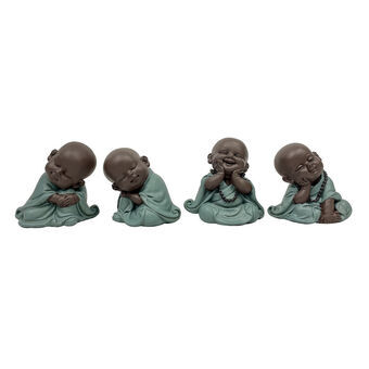 Decorative Figure DKD Home Decor Resin Monk (8.5 x 6 x 8.5 cm) (4 pcs)