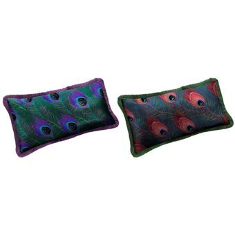 Cushion DKD Home Decor S3021768 Lilac Polyester Aluminium Green Multicolour (50 x 10 x 30 cm) (2 Units)