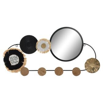 Wall Decoration DKD Home Decor Mirror Black Metal Brown (62 x 5 x 30 cm)