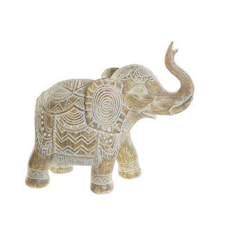 Decorative Figure DKD Home Decor Elephant Natural Resin (20 x 9,5 x 17,5 cm)