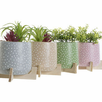 Plant pot DKD Home Decor Cement PE (16 x 16 x 21 cm) (4 Units)