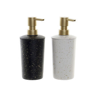 Soap Dispenser DKD Home Decor Black Golden Metal PP (7,5 x 7,5 x 17 cm) (2 Units)