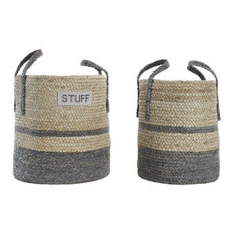 Basket set DKD Home Decor Fibre (28 x 28 x 30 cm)