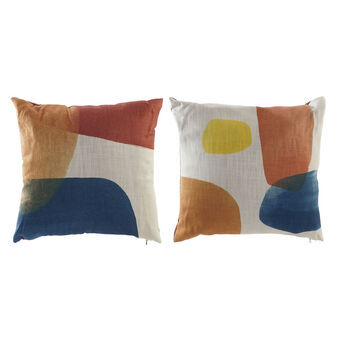 Cushion DKD Home Decor Abstract Polyester Aluminium Multicolour (45 x 10 x 45 cm) (2 Units)