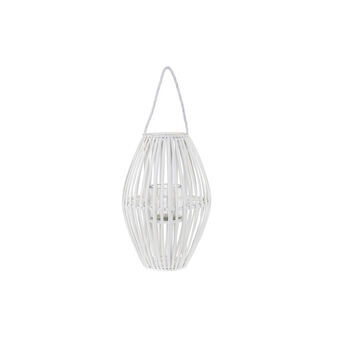 Candleholder DKD Home Decor White 32 cm Crystal wicker