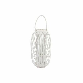 Candleholder DKD Home Decor White Crystal wicker 30 cm