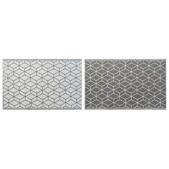 Carpet DKD Home Decor Grey White Geometric (2 Units) (120 x 180 cm)