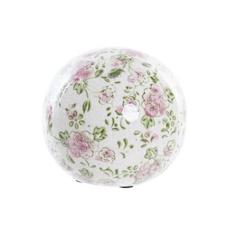 Decorative bauble DKD Home Decor Flowers Stoneware (12 x 12 x 12 cm)