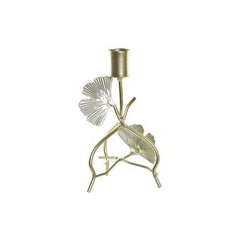 Candle Holder DKD Home Decor Champagne Metal Ginkgo (9 x 8 x 15 cm)