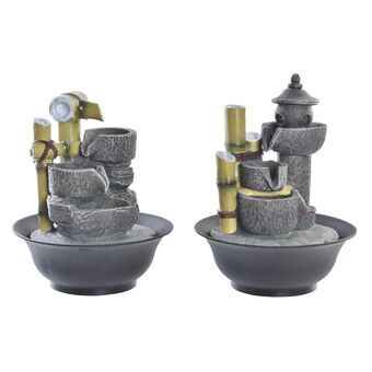 Garden fountain DKD Home Decor Resin Bamboo Oriental (21 x 21 x 26 cm) (2 Units)