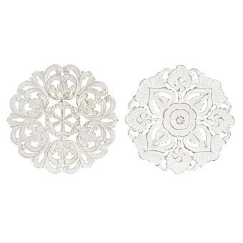 Wall Decoration DKD Home Decor MDF White Mandala (2 Units) (30 x 2 x 30 cm)