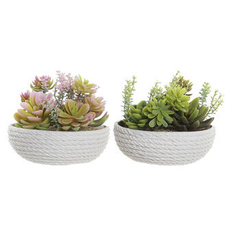 Decorative Plant DKD Home Decor Pink White Green EVA PE (17 x 17 x 14 cm) (2 Units)