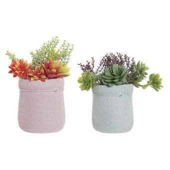 Decorative Plant DKD Home Decor Pink Orange Mint EVA PE Light mauve (2 Units) (18 x 10 x 18 cm)