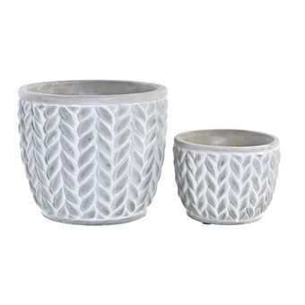 Set of pots DKD Home Decor Grey Cement (17 x 17 x 15 cm)