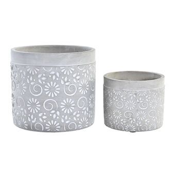 Set of pots DKD Home Decor Grey Cement Stars (17 x 17 x 15 cm)