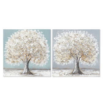 Painting DKD Home Decor Tree Traditional (40 x 2,5 x 40 cm) (2 Units)