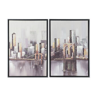 Painting DKD Home Decor New York (43 x 3,5 x 63 cm) (2 Units)