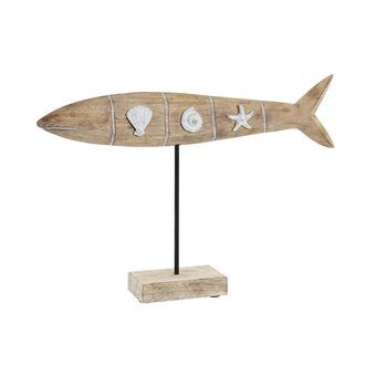 Decorative Figure DKD Home Decor Black Brown Aluminium White Mango wood Sailor Fish (54 x 9 x 38 cm)