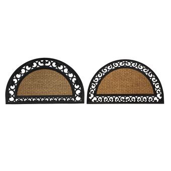 Doormat DKD Home Decor Black Brown Rubber Coconut 2 Units (75 x 45 x 0,5 cm)