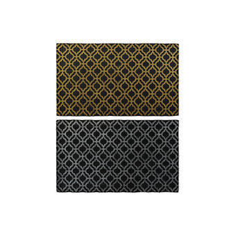 Doormat DKD Home Decor Silver Black Golden Rubber Arab 2 Units (75 x 45 x 0,5 cm)