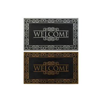 Doormat DKD Home Decor Silver Black Golden Rubber 2 Units (75 x 45 x 0,5 cm)