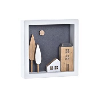 Decorative Figure DKD Home Decor Wood White Houses (15 x 3,5 x 15 cm)