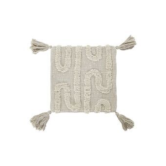 Cushion cover DKD Home Decor Beige Modern Fringe (45 x 3 x 45 cm)