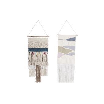 Wall Decoration DKD Home Decor Cotton Fringe Boho (2 Units) (40 x 1 x 80 cm)