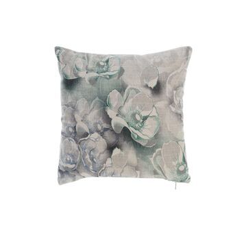 Cushion DKD Home Decor Grey Blue Polyester Cotton Aluminium Green Oriental (45 x 10 x 45 cm)