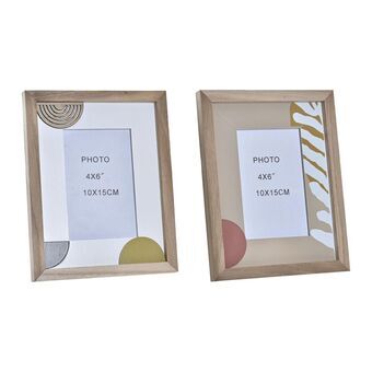 Photo frame DKD Home Decor Crystal Brown MDF White (19 x 2 x 24 cm) (2 Units)