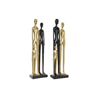 Decorative Figure DKD Home Decor Black Golden Resin Modern Family (17 x 9 x 60,5 cm) (2 Units)