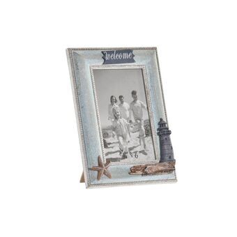 Photo frame DKD Home Decor Crystal Blue MDF Wood Mediterranean (16 x 2,5 x 20,5 cm) (2 Units)