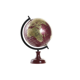 Globe DKD Home Decor Golden Maroon PVC Mango wood (23 x 20 x 33 cm)