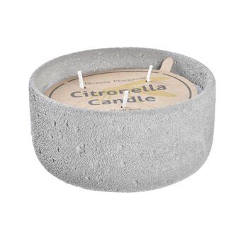 Candle DKD Home Decor Citronela Grey Cement White Wax (15 x 15 x 7 cm)