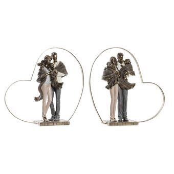 Decorative Figure DKD Home Decor Family Heart Metal Copper Resin Modern (28 x 8,5 x 27 cm) (2 Units)