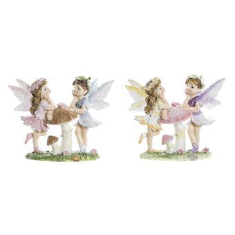 Decorative Figure DKD Home Decor Blue Pink Resin Fairy Shabby Chic (11,5 x 4,5 x 9 cm) (2 Units)