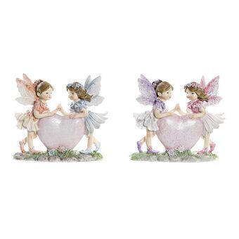 Decorative Figure DKD Home Decor Blue Pink Resin Fairy Shabby Chic (10,5 x 4,5 x 9,5 cm) (2 Units)