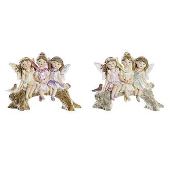 Decorative Figure DKD Home Decor Resin Multicolour Fairy Shabby Chic (12,5 x 5 x 9 cm) (2 Units)